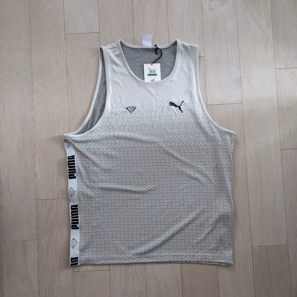 Puma tanktop for men, size L, color: white/black.